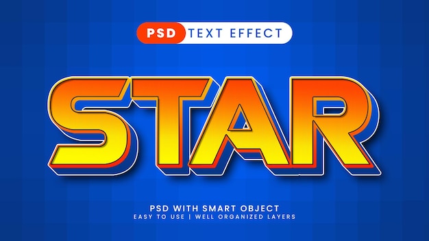 Super star bold text effect with cartoon and kids text style