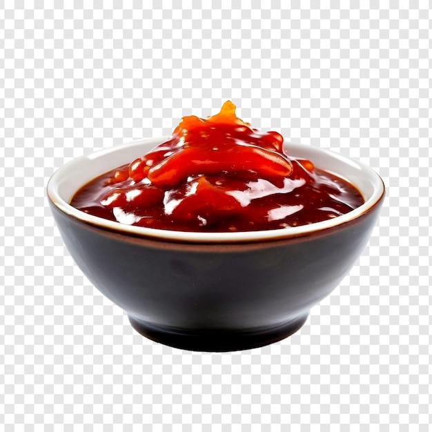 PSD sweet and sour sauce in bowl isolated on white background