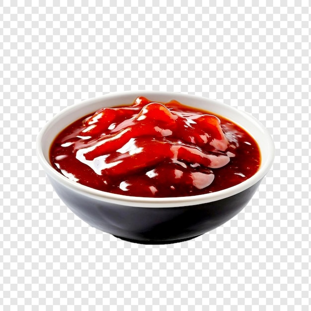 PSD sweet and sour sauce in bowl isolated on white background