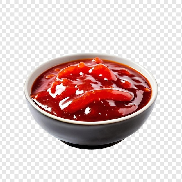 PSD sweet and sour sauce in bowl isolated on white background