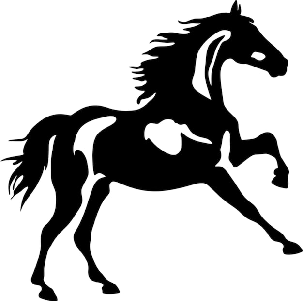 PSD swift black horse gallops in stencil style