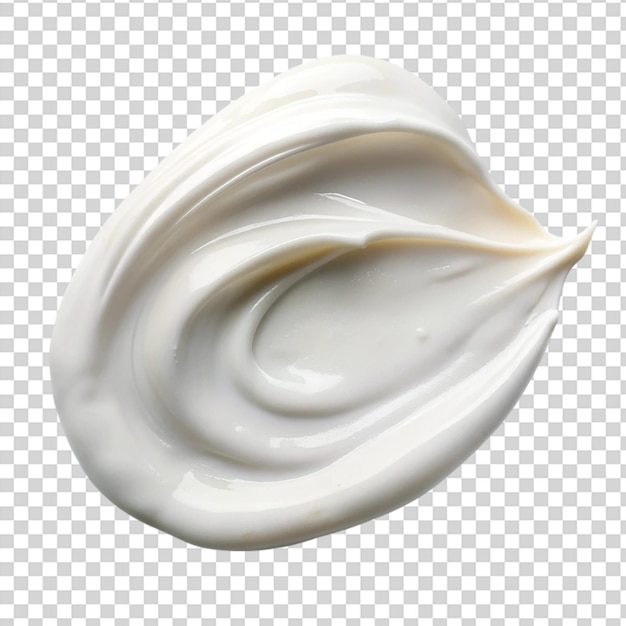 PSD swirl of white cream or sauce on transparent background