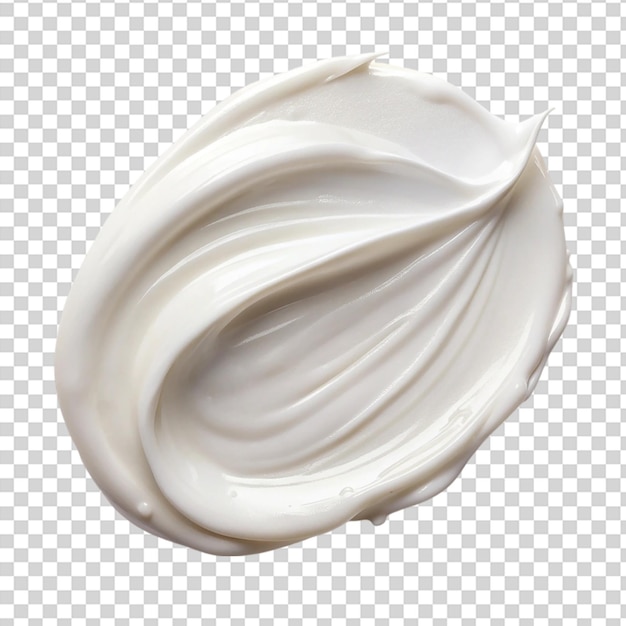 PSD swirl of white cream or sauce on transparent background