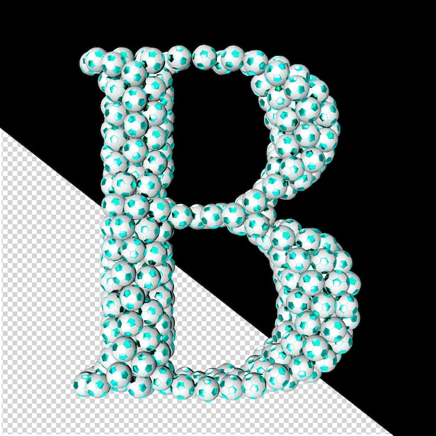 PSD symbols made from turquoise soccer balls letter b