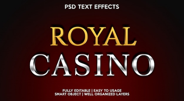 Szablon efektu tekstowego Royal Casino