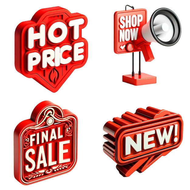 Tags Labels and Sales Promotions In HD And 4K With White Transparent Background