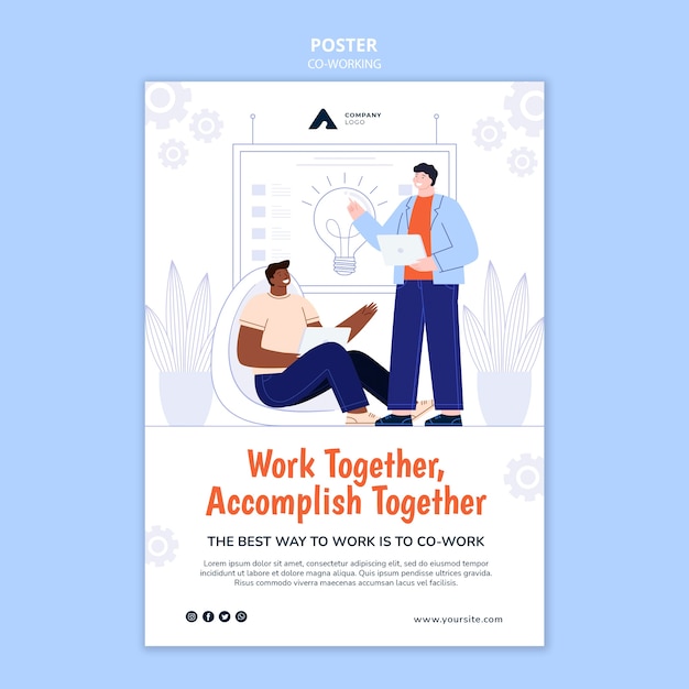 Team work poster template