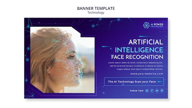 PSD technology banner template design