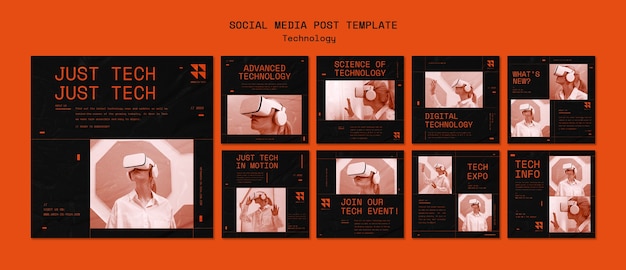 Technology social media post template