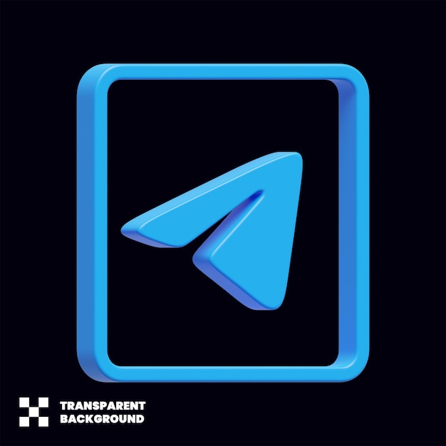 Икона Telegram для социальных сетей 3D