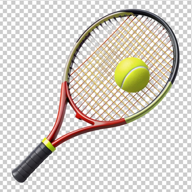 tennis racket and ball on transparent background