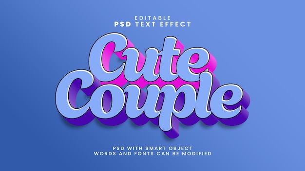 text effect cute couple