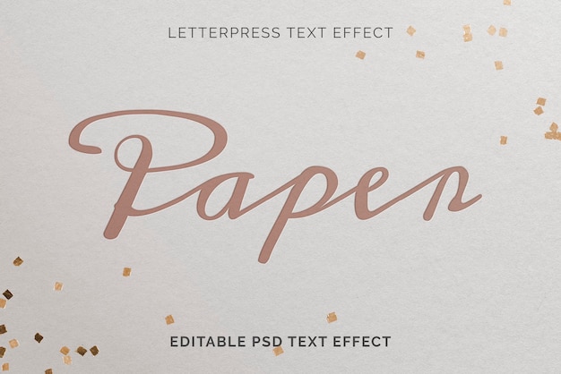 PSD text effect psd, letterpress high quality template