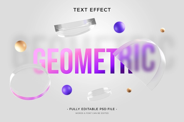 Text with geometric shapes