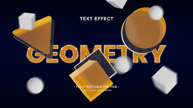 Text with geometric shapes