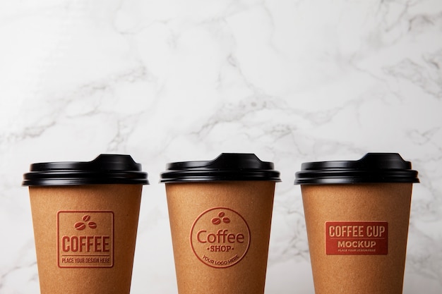 Textured logo on paper cup