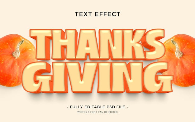 PSD thanksgiving text effect