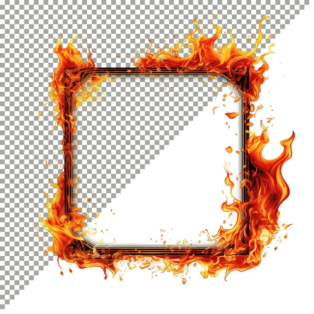 PSD thin fire horisontal frame whtiout background psd file