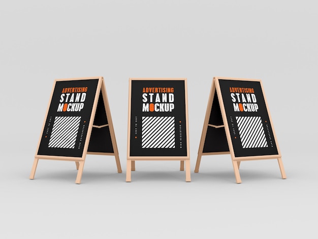 Three advertising stand mockup