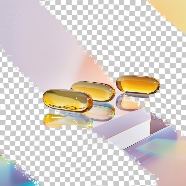 PSD three pills are on a white and purple background