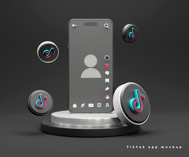 tiktok application mockup or tiktok profile mockup