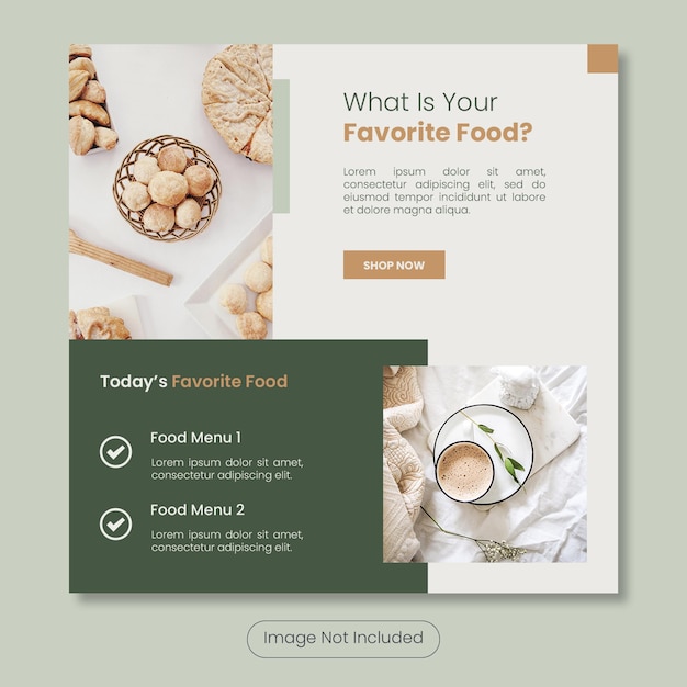 Today's favorite food menu instagram post banner template