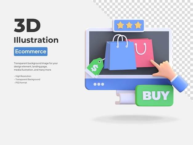 PSD top rated web online shop icon 3d render illustration