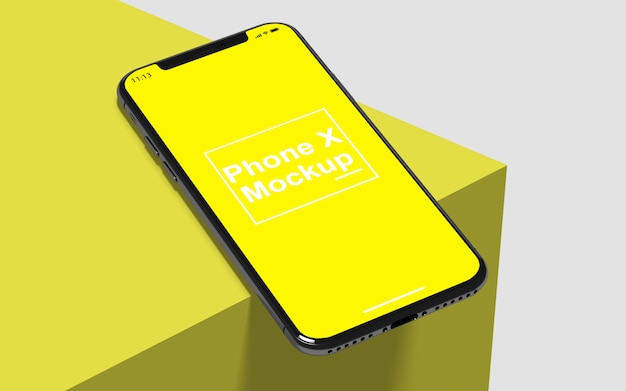 PSD top view of mobile phone mockup