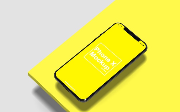 Top view of mobile phone mockup