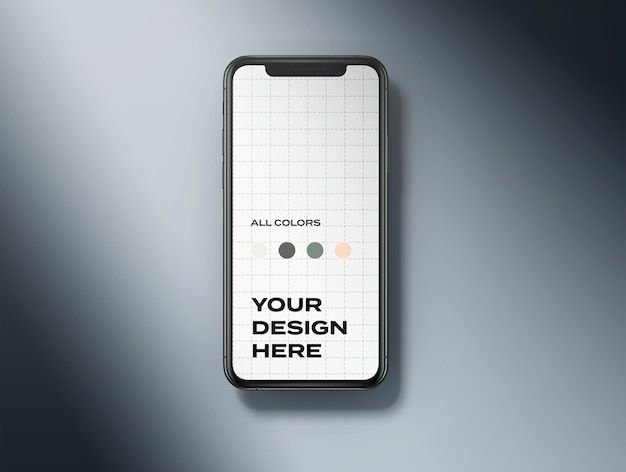 Top view new mobile phone Mockup 