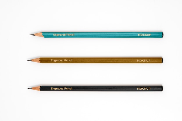 Top view over pencil mockup