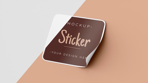 Top view sticker mock up