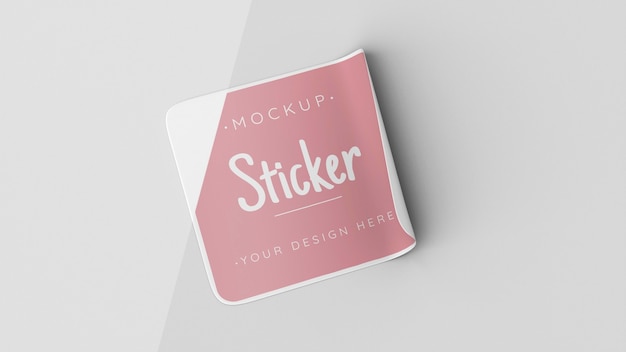Top view sticker mock up