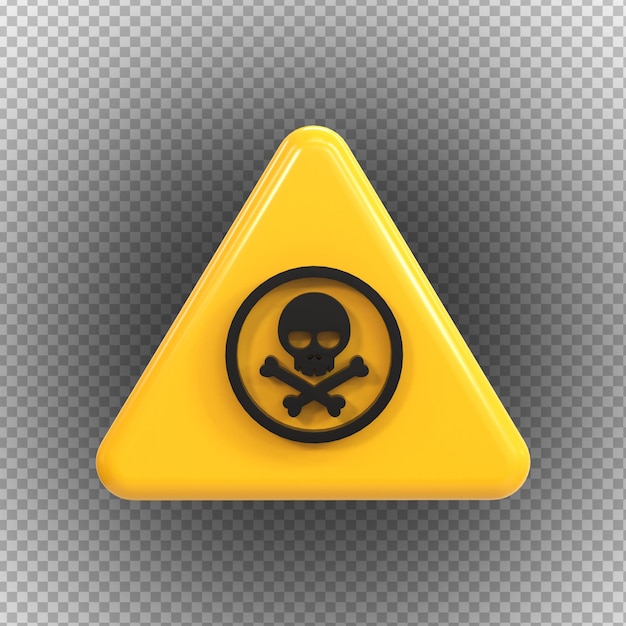 PSD toxic signs of high voltage hazard isolated on a transparent background