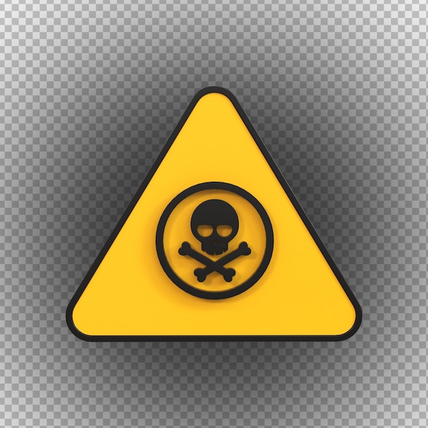 PSD toxic signs of high voltage hazard isolated on a transparent background