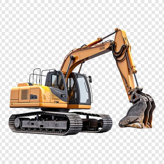 Track excavator png isolated on transparent background