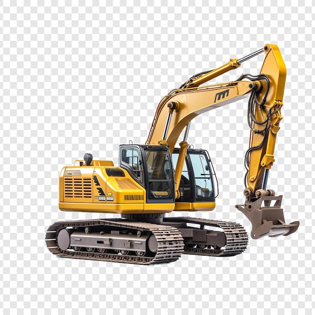 Track excavator png isolated on transparent background