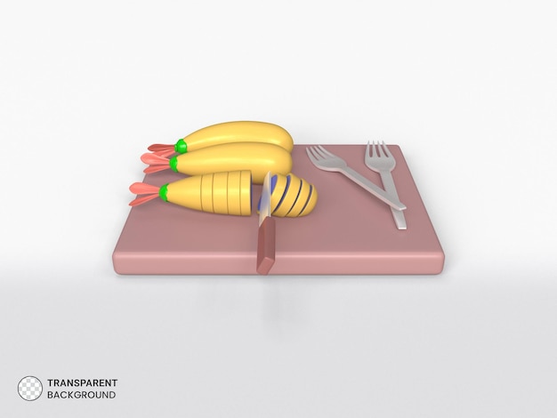 Traditional japanese bento food icon isolated 3d render illustration