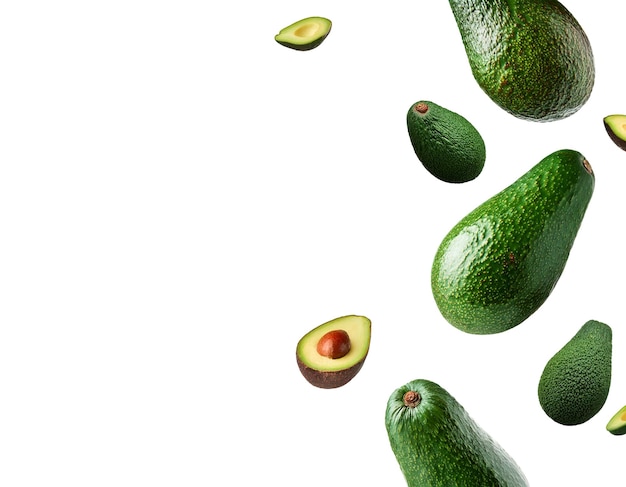 PSD transparent avocado floating