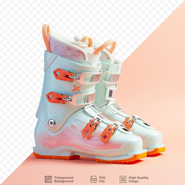 transparent background with isolated ski boots