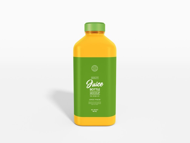 Transparent Glass Juice Bottle Branding Mockup