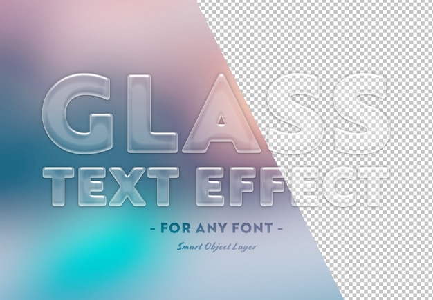 PSD transparent glass text effect template