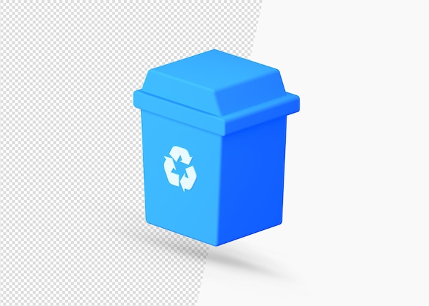 Trash and recycling bin 3D rendering icon 