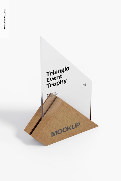 Triangle Event Trophy Mockup, Perspective