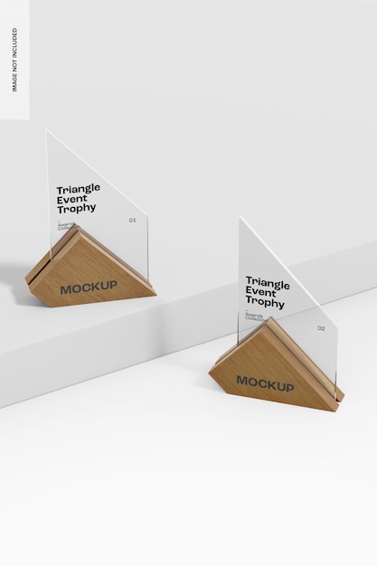 Triangle Event Trophy Set Mockup