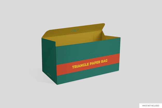 PSD triangle paper bag mockup