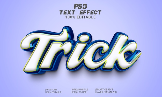 Trick 3D Text Effect PSD File