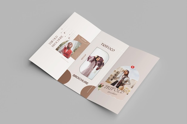 PSD trifold brochure mockup