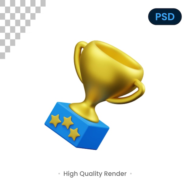 Trophy 3D Render Illustration Premium Psd