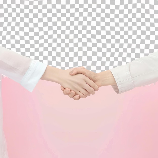 PSD two handshake on a pink background with a pink background